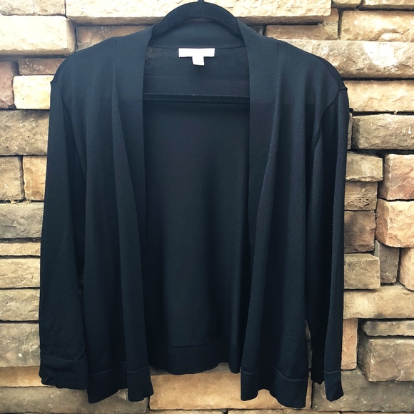 Roz & Ali Sweaters - Roz & Ali Woman's Black Cardigan Sweater XL